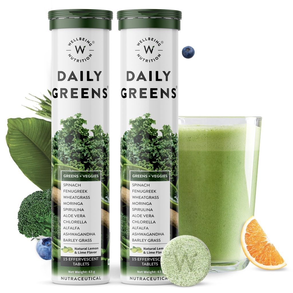 VÍTĚZNÉ Denní zeleně, Wholefood Multivitamin s vitaminem C, zinek, B6, B12 pro imunitu a detox s 39 + Organic Certified Plant Superfoods & Antioxidants (15Tabs x 2) (63 g (Balení po 2))