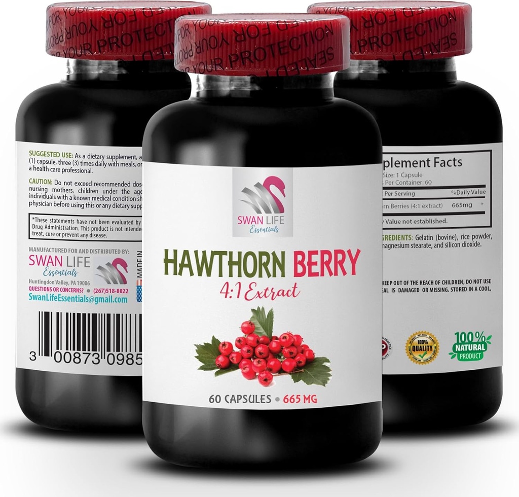extrakt z hlohu - HAWTHORN BERRIES EXTRACT - antioxidant z hlohu, výtažek z hlohu, prášek z bobule, energie z divokých bobulí, energie z hlohu 1 lahvička 60 Kapsle