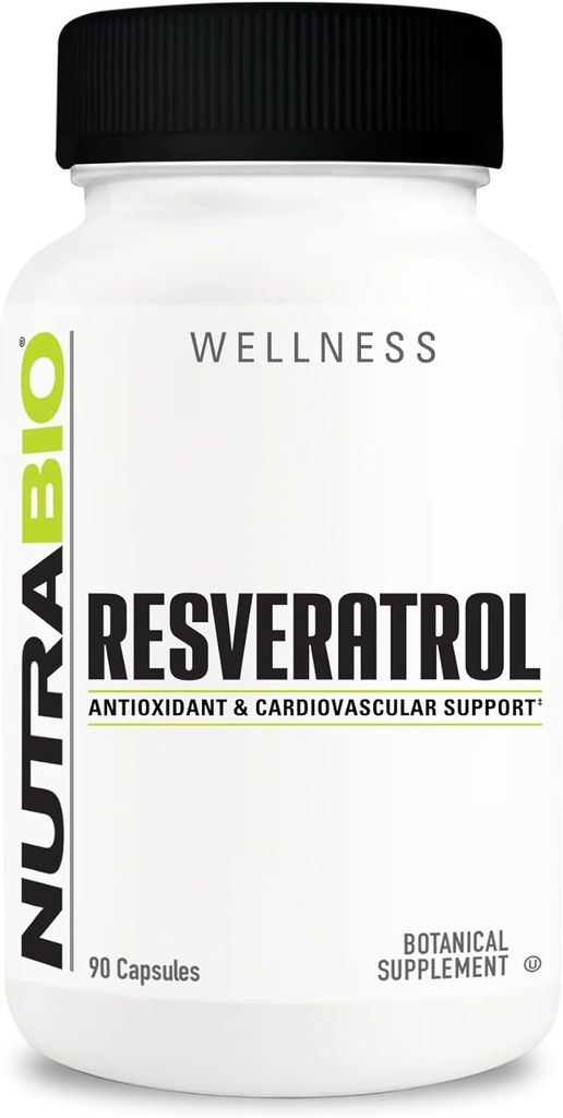 NutraBio Resveratrol dodatek, 500mg - Přírodní antioxidant pomoci bojovat proti volné radikály a podporu zdravého stárnutí, 90 Kapsle