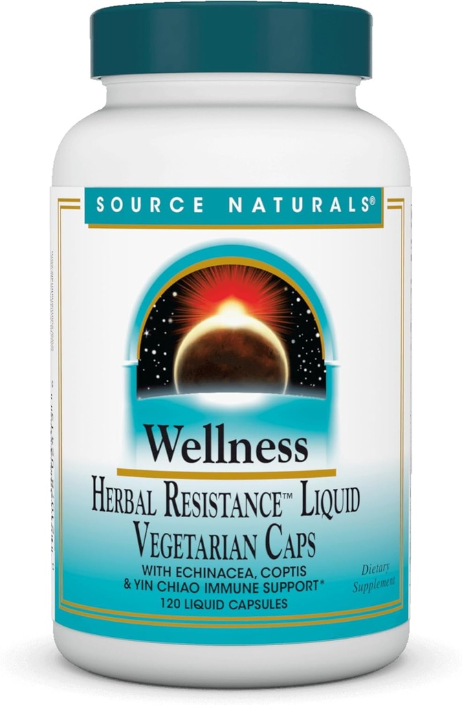 Zdroj Naturals Wellness Bylinný odpor - Echinacea, Coptis & Yin Chiao Imunitary Support * - 120 Kapsle