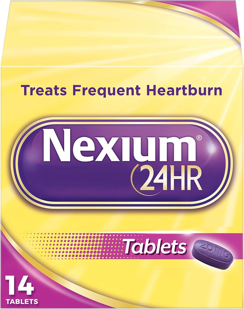 Nexium 24HR Zpožděné uvolnění Heartburn Relief tablety, Esomeprazol Acid Reducer, 20 mg, 14 Počet