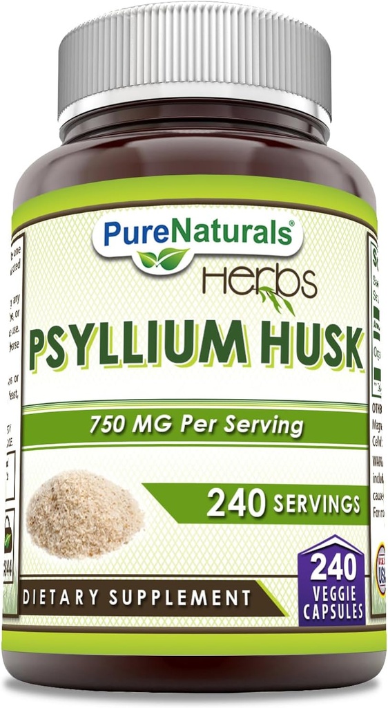 Čisté Naturals Psyllium Husk Dodatek 124; 750 Mg Per Serving Dublin 124; 240 Veggie Kapsle 124; Non- GMO Dublin 124; Gluten- Free Dublin 124; Made in USA