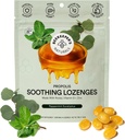 Beekeerovy Naturals Soothing Mint Eucalyptus Cough Drops, Imunitní podpora s vitamínem D, zinek a propolis, Chlazení & Krční Soothing Lozenges, 14 Ct