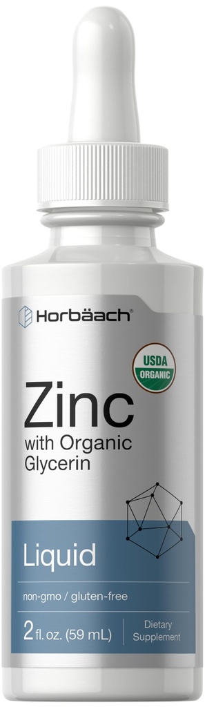 Horbäach Liquid Zinek Kapky 124; 2 Oz Oz 124; s Organic Glycerin 124; Vegetarian, Non- GMO, gluten zdarma dodatek