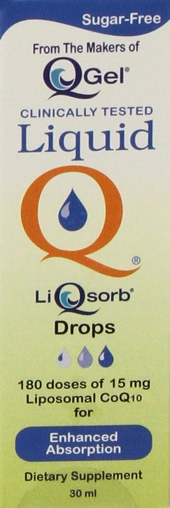 Liquid Q ® LiQsorb ® Liposomální CoQ10 Kapky (bez příchutí, bez cukru, bez GMO) 30ml