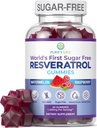 Sugar- Free Resveratrol Gummies - Potent Anti- Aging Antioxidant - Resveratrol dodatek k podpoře trávicího a imunitního zdraví - Přírodní Herb pro růst a opravy buněk - Snadná žvýkací NMN Alternative