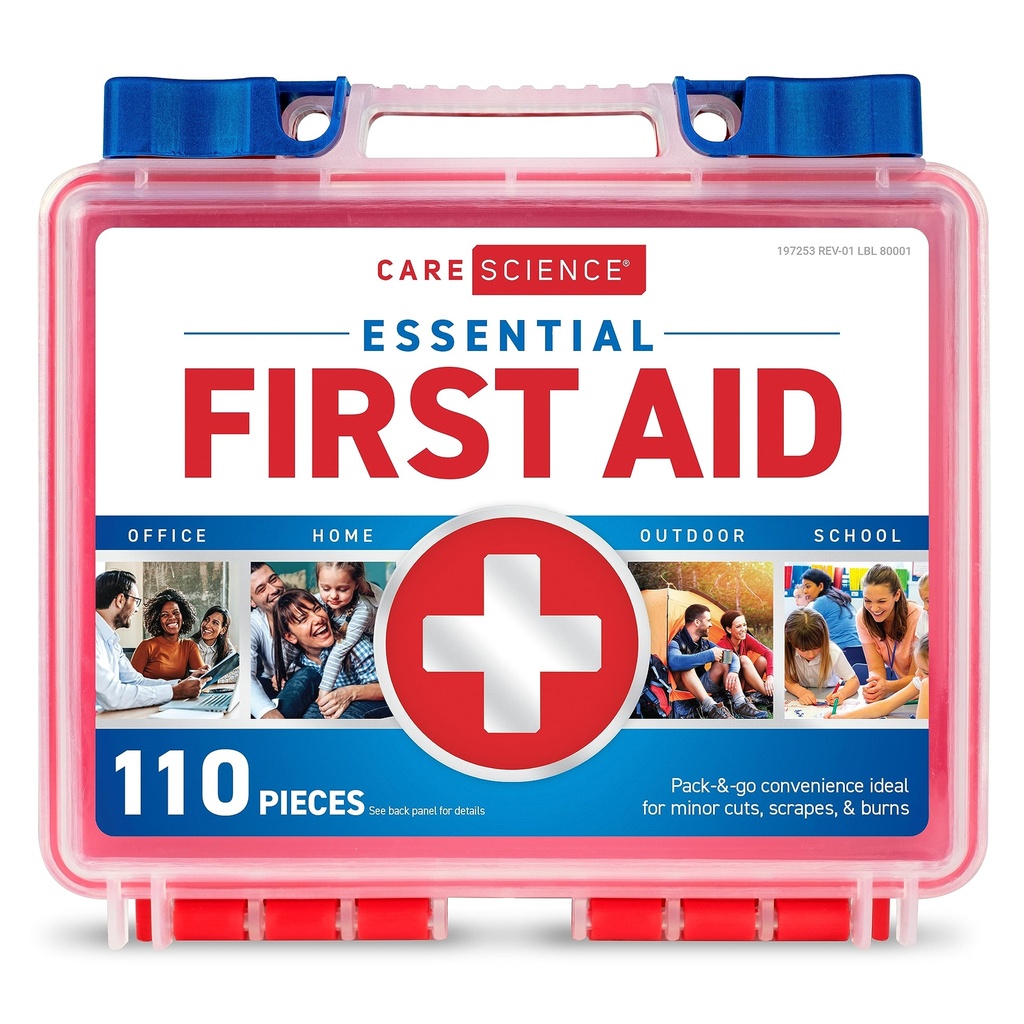 Care Science First Aid Kit, 110 Kusy 124; Profesionální použití pro cestování, práci, školu, domov, auto, pohotovost, přežití, kempování, turistika a další