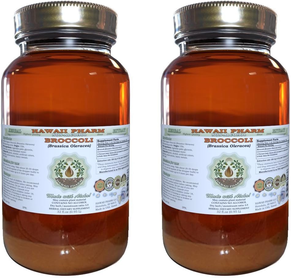 Hawaii Pharm Brokolice Alcohol- Free Liquid Extract, Organic Brokolice (Brassica Oleracea)