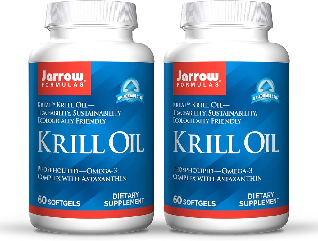 Jarrow Visas Krill Oil - 60 Softgels - Fosfolipid Omega33 Komplex s astaxanthin - May Support Lipid Management, Mozková funkce & Metabolismus - 30 Služeb