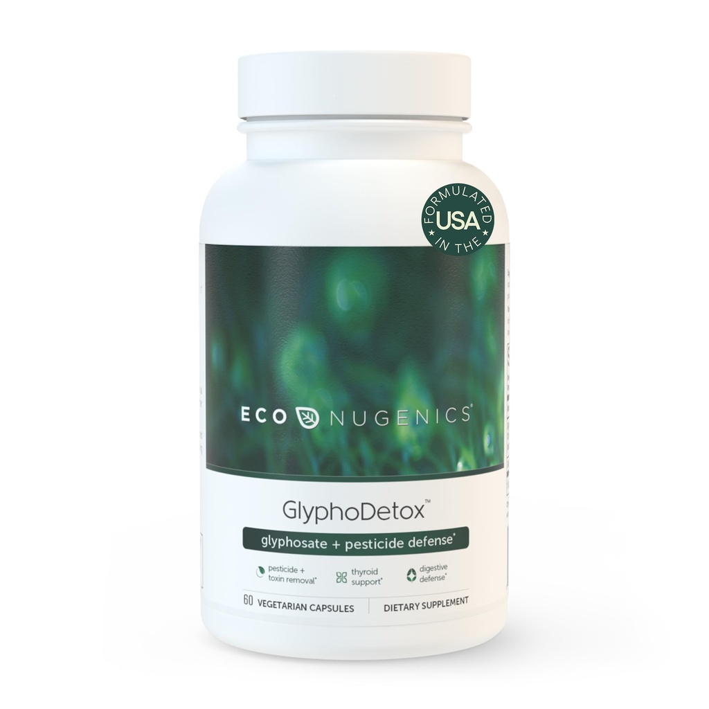 EcoNugenics GlyphoDetox Dodatek - Bezpečně odstranit Glyfosát pesticidy a zemědělské toxiny - Detox Formule w / Kelp, Citrus Pectin, Algimát, Glycin - pro muže a ženy - 60 Kapsle