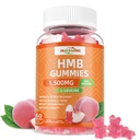 HMB a Leucinové gumové doplňky: HMB doplňky pro muže 1500mg a Leucin- aminokyseliny pro svalovou obnovu Zvýšení svalové hmoty Zlepšit vytrvalost Non- GMO cukr zdarma Peach 60 Gummies