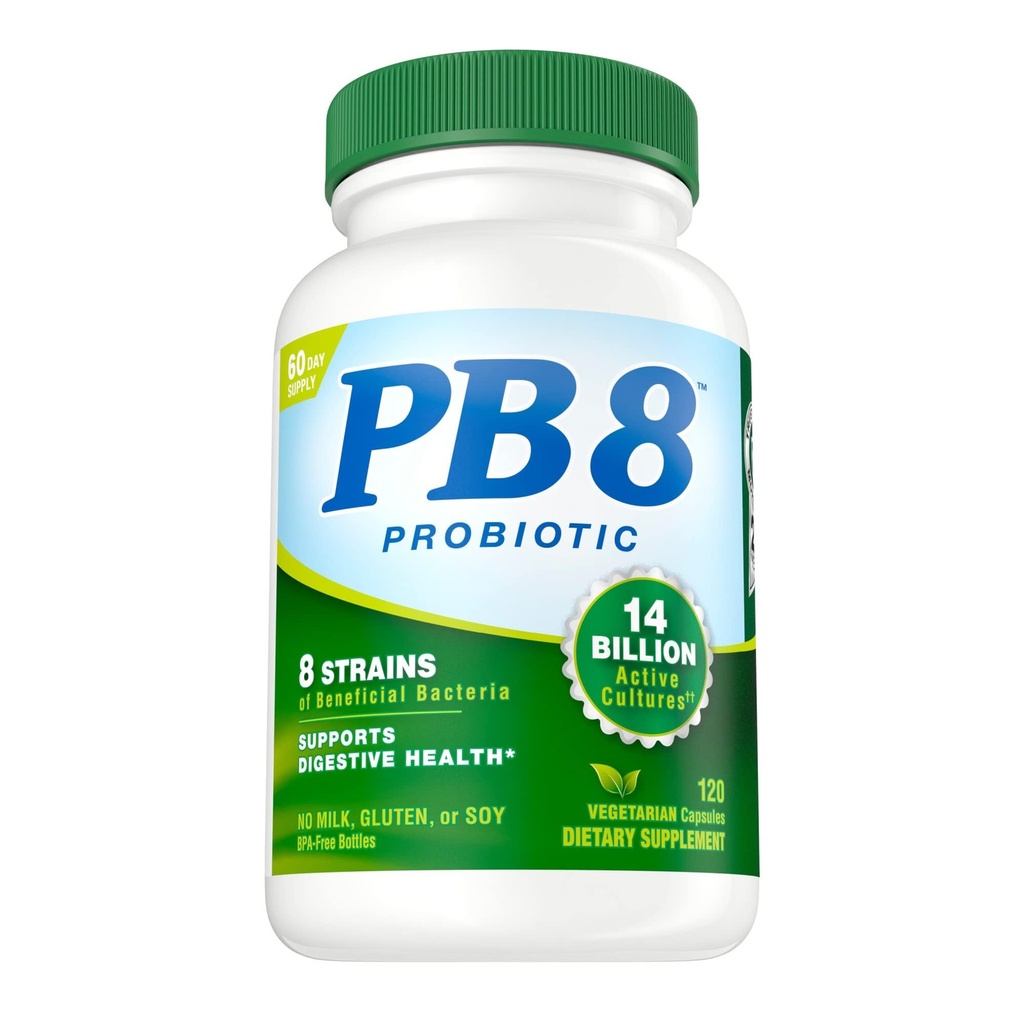 Nutriční nyní PB 8 Probiotický Acidophilus pro život * vegetariánský dietní dodatek pro muže a ženy, 120 Počet