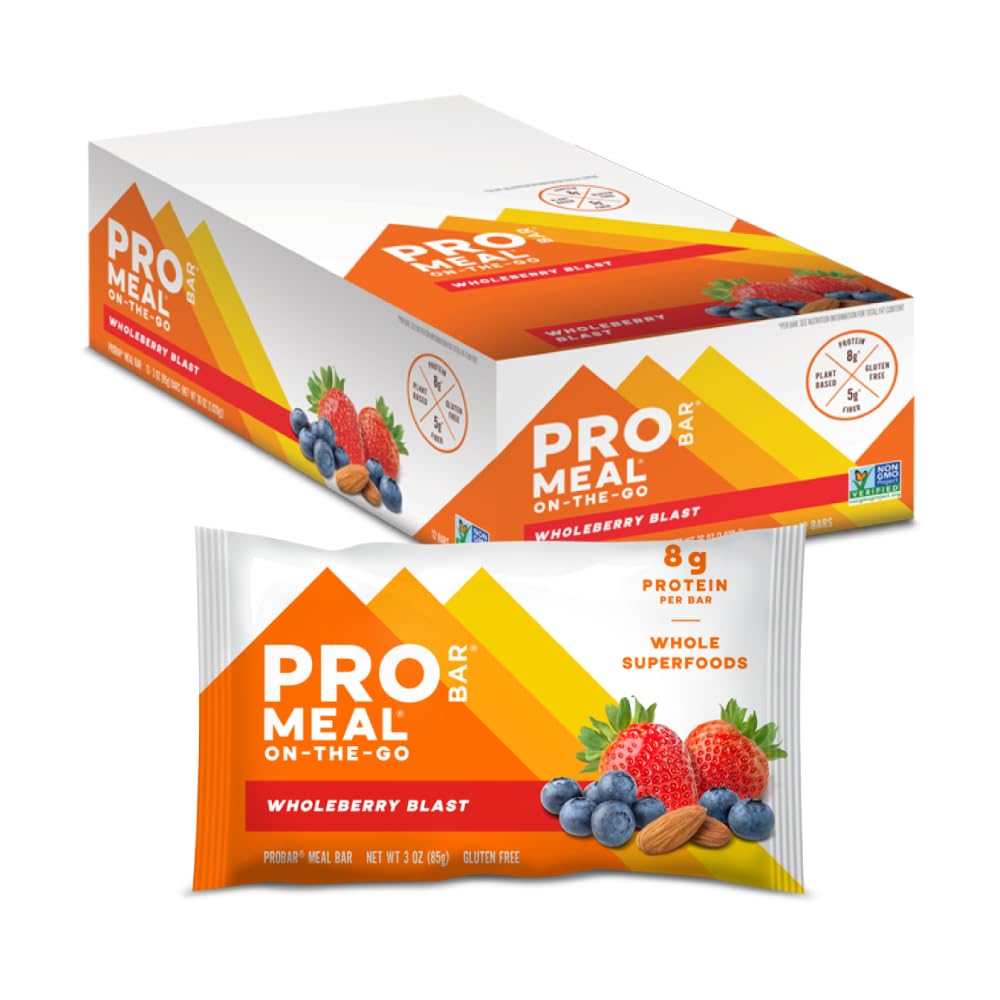PROBAR - MEAL Bar, Wholeberry Blast, Non- GMO, gluten- Free, Zdravý, Plant- based, Whole- Food Ingredients, Natural Energy (12 Počet)