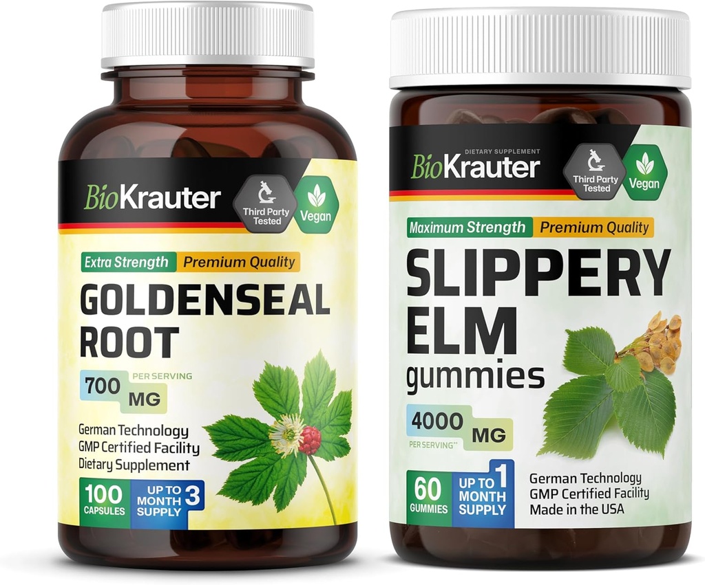 BIO KRAUTER Goldenseal 100 Kapsle & Slippery Elm 60 Gumy