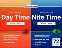 ValuMeds Cold & Flu Multi- Symptom Relief for Congestion, Heads, Sore throat, Aches and Pains, Fever Ibrahim124; Acetaminophen (Daytime & Nighttime, 72 Počet)