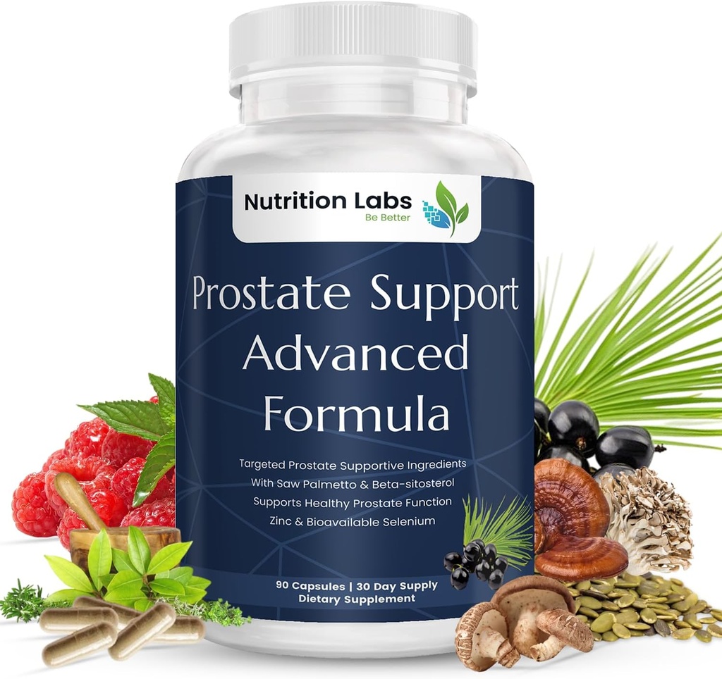 Prostata Podpora zdraví Bylinný doplněk pro muže s Beta Sitosterol, Selen, Pygeum a Saw Palmetto Extract pro podporu prostaty a časté močení - 90 CT