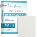 Silver Calcium Alginate Wound Dressing - 4" x 5" Individual Thick Pads - Dressing for Wound Care - Non-Stick Calcium Alginate Pads with Silver - Safe n' Simple Wound Care Products