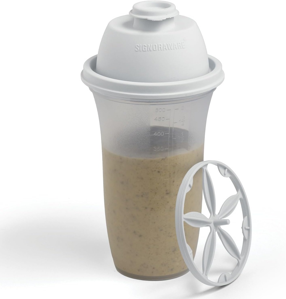 SIGNORA WARE WARE Shaker Bottles 124; 17- Ounce Plastové Protein Shake Bottle for Meal Replacement Shakes & Smoothies, Nápoje, Mixing Salad Dressing & Sauces, Margarita, & Více