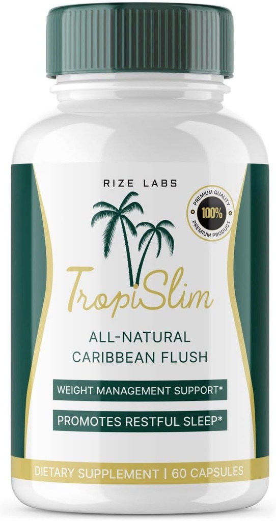 rize laboratoře - Tropislim Všechny přírodní karibské flush, doplněk hubnutí, štíhlé kapsle pro ženy, Zdravý životní styl + Leaner Physique (60 Kapsle)