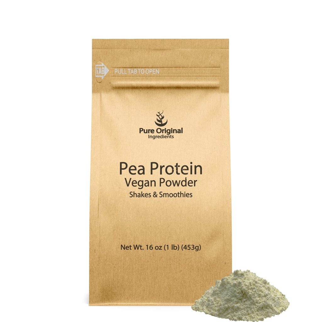 PURE ORIGINAL INGREDIENTS Pea Vegan Protein Powder (1 LB) Gluten Free, from Yellow Peas