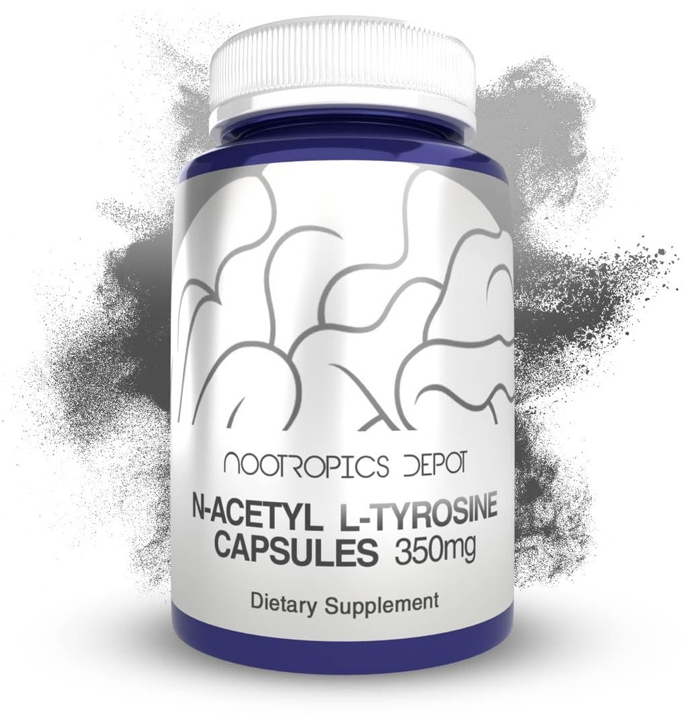 Nootropics Depot N- Acetyl L- Tyrosin Kapsle 124; 350mg Capsle 124; 120 Počet 124; NALT 124; Amino Acid dodatek 124; Přírodní doplněk 124; Podporuje paměti, učení, zaměření, zdravé stresové hladiny