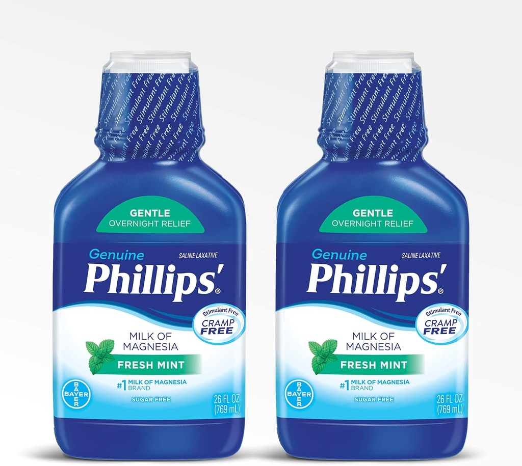 Phillips 'Milk of Magnesia Laxative, Fresh Mint, 26 Fl Oz (balení po 2)