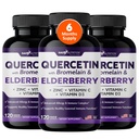 Gade Nutrition Quercetin s Bromelain & Elderberry CLANE124; Quercetin s vitaminem C a zinkem CLANE124; zinek Quercetin 500mg s vitaminem D3 CLANE124; Denní doplněk imunitní podpory - 6 měsíců Dodávka