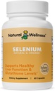 Natural Wellness Organic Selenium 200 mcg - Vysoká absorpce SelenoExcell Selenium dodatek pro antioxidační podporu, funkce štítné žlázy, metabolismus a imunitní zdraví - 60 Kapsle, 60 Day Supply
