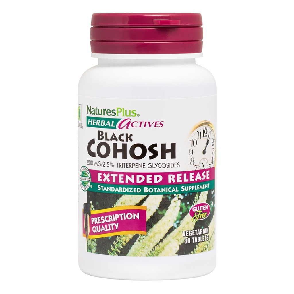 NaturesPlus Herbal Actives Black Cohosh - 30 Tablety - Nutriční podpora well- Bytí během menopauzy - Vegetariánské, gluten zdarma - 30 Služeb