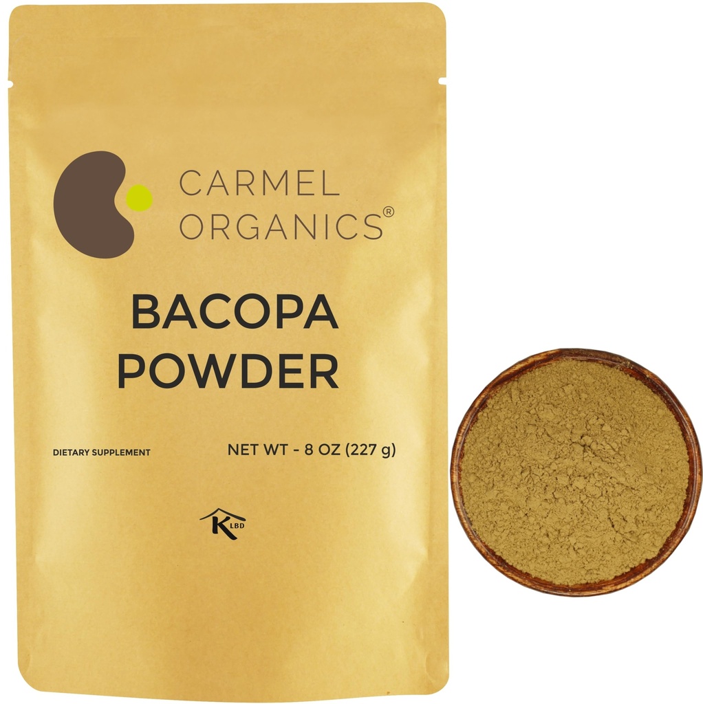 CARMEL ORGANICS Bacopa Monnieri / Brahmi Powder 124; 8 Ounce nebo 0, 5 Lb / 227 Grams (Balení po 1) Př