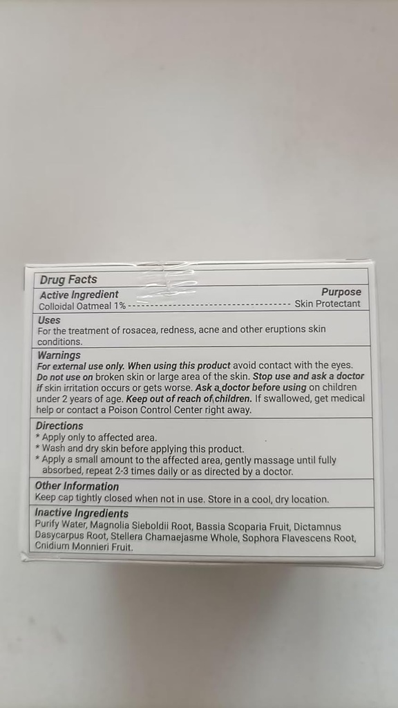 Rosacea Cream, Rychlá úleva pro červenost, Pimples, Bumps, Irritation, Hoření, Otok, Svědění, Sucho se všemi přírodními bylinnými přísadami, 3.53 oz