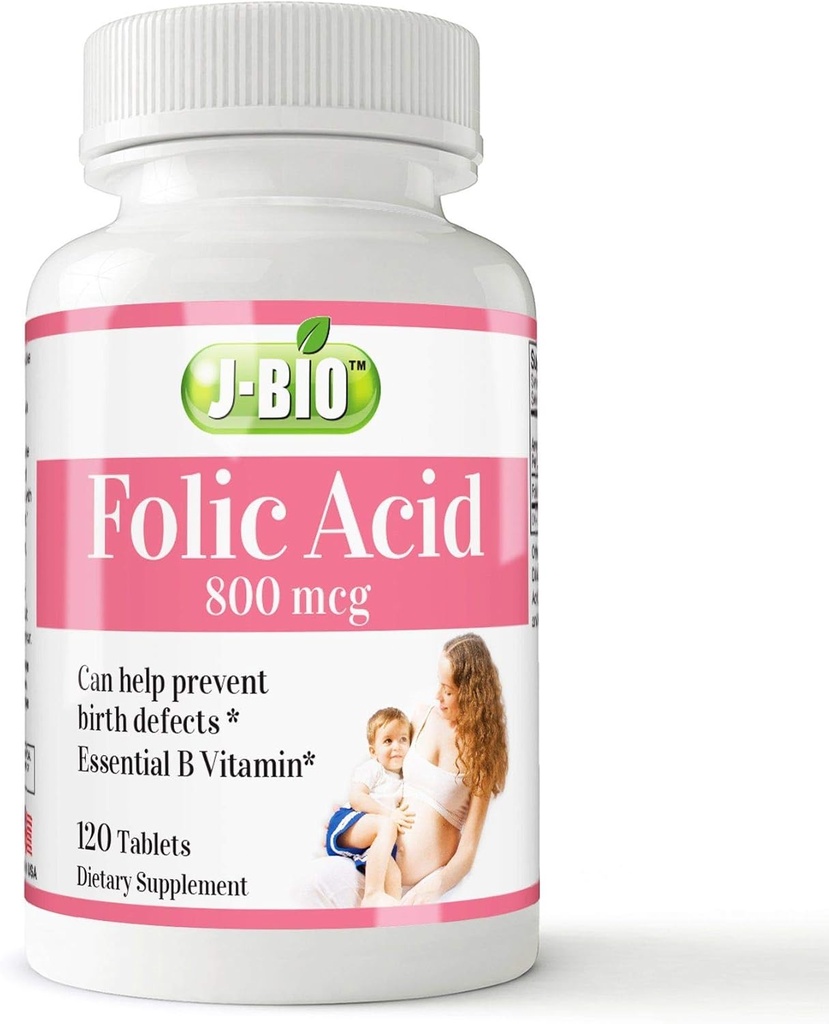 J- Bio Folic Acid 800mcg (120 tablet) Denní zdravotní režim a prenatální péče o ženy