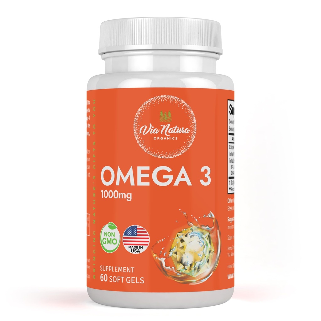 Omega 3 CLAS124; 1000mg CLAS124; Fish Oil CLAS124; Mastné kyseliny CLAS124; EPA & DHA CLAS124; Non- GMO CLAS124; 60 Softgels
