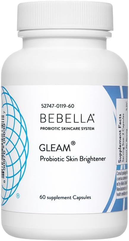 Bebella Gleam Probiotic Blend Skin Lighting w Glutathione- Reduced NAC Alpha Lipoic Acid VIT C & Marine Collagen Peptides 60 Kapsle