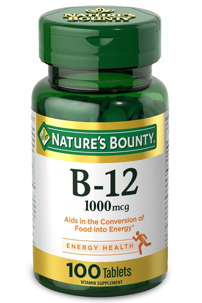Přírodní Bounty Vitamin B12, podporuje energetický metabolismus, 1000 mcg, 100 hrabě,.