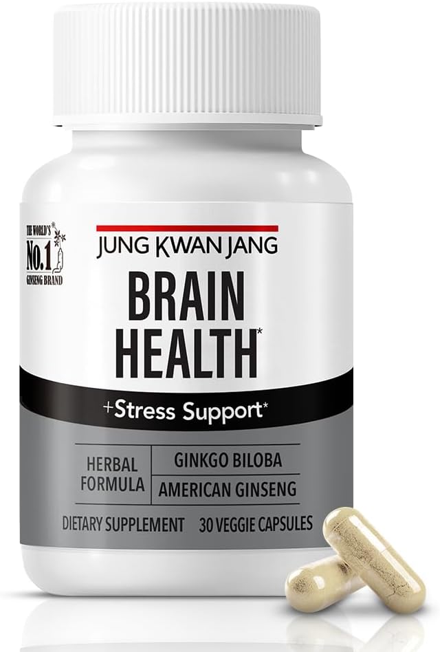 JUNG KWAN JANG Ginkgo Biloba doplňky s americkou ženšen pro mozek zdraví Formule, Memory Extra síla, Focus Booster, Podpora Cognitive Function - 30 Kapsle pro muže a ženy