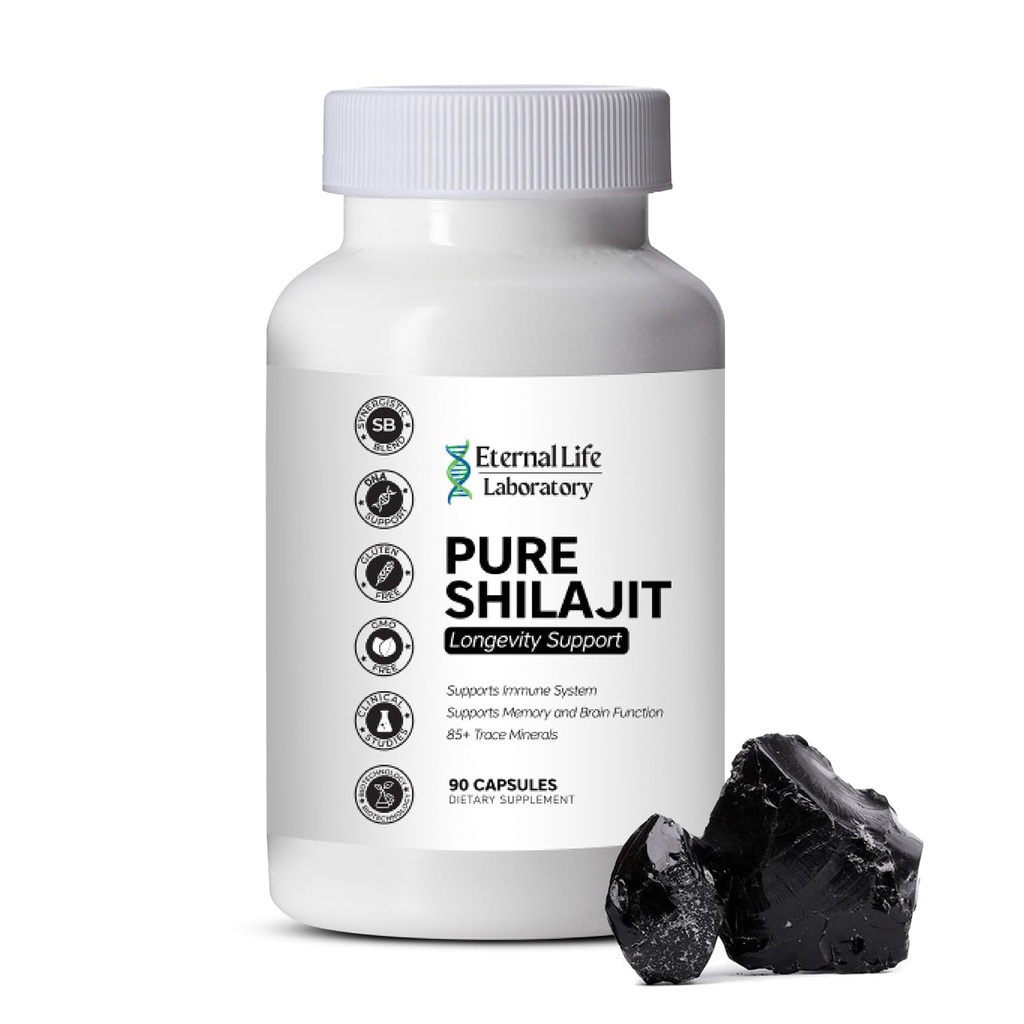 100% čistý Shilajit, Organic Himalayan Shilajit pro muže a ženy, 85 + stopové minerály bohaté na Fulvic Acid Shilajit dodatek pro energetický a imunitní systém 1000mg 90 Počet