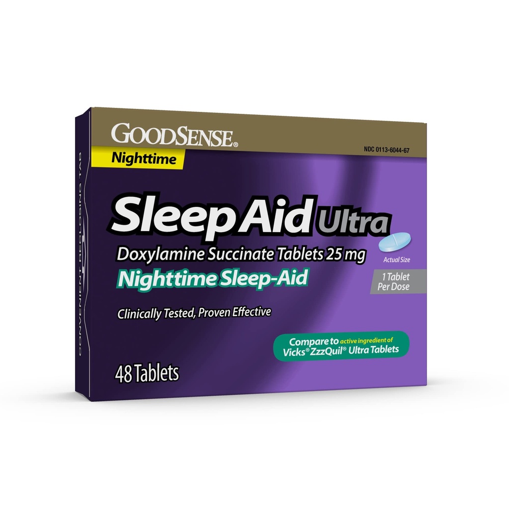 GoodSense Nighttime Sleep- Aid Ultra tablety, Doxylamin Successinate 25 mg, 48 Počet
