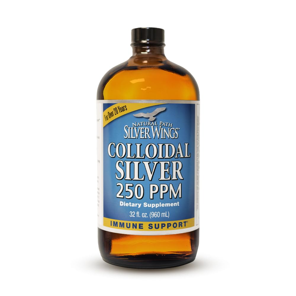 Natural Path Silver Wings Koloidní stříbrná tekutina - Enhanced Imunitation Support Supplement - 250ppm (1250mcg) - 32oz