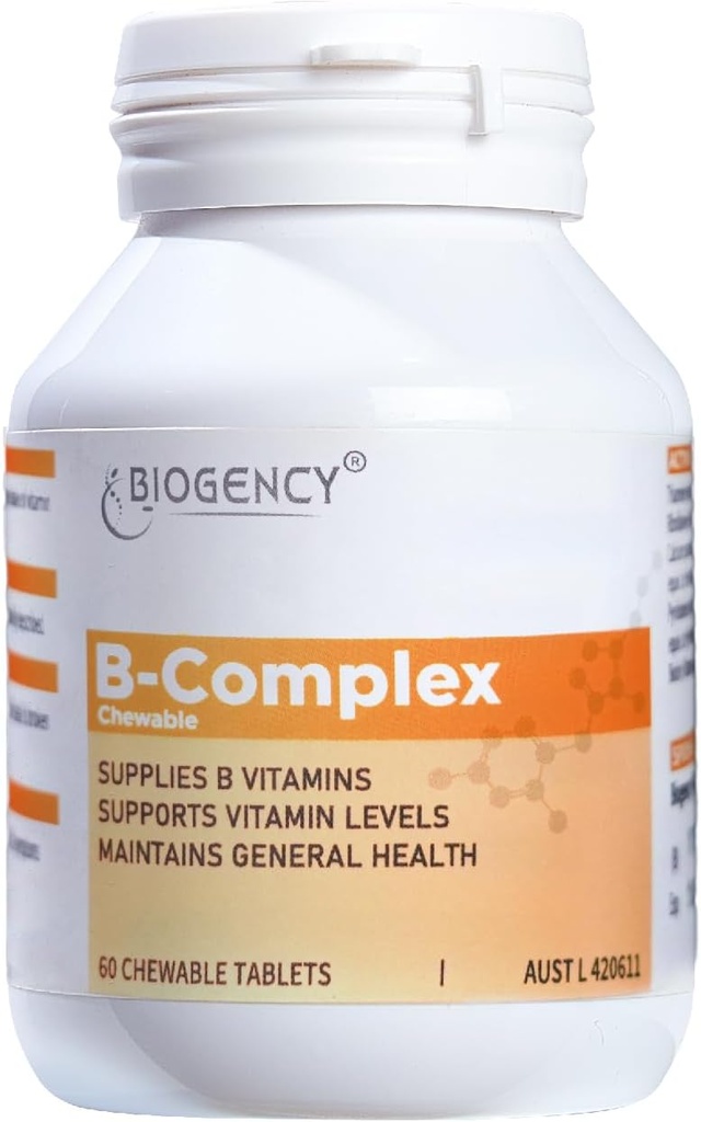 B-Complex Dietní dodatek - Obsahuje všechny B vitaminy včetně B12, B1, B2, B5, B6, B7, kyselina listová pro energetickou podporu Relief Imunity Enhancement, 1 balení 60 tablet