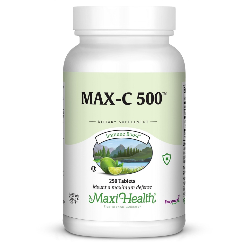 Maxi Health MAX C 500 mg - Vitamin C - s komplexem citronových bioflavonoidů - 250 tablet