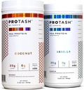 Balení po 2 ml 124; Vegan Protein Powder by TASHIE, 20g Pea Protein for Men and Women, Non GMO, Nulový cukr, Obsahuje Probiotic & HMB (Vanilla & Coconut)