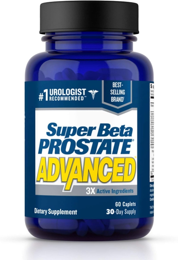 Super Beta Prostate Advanced Prostate Supplement pro muže - Snižte výlety do koupelny, podporovat spánek, podporovat močové zdraví a močové měchýře vyprazdňování. Beta Sitosterol neviděl Palmetta. (60 kapslí, 1- lahvička)