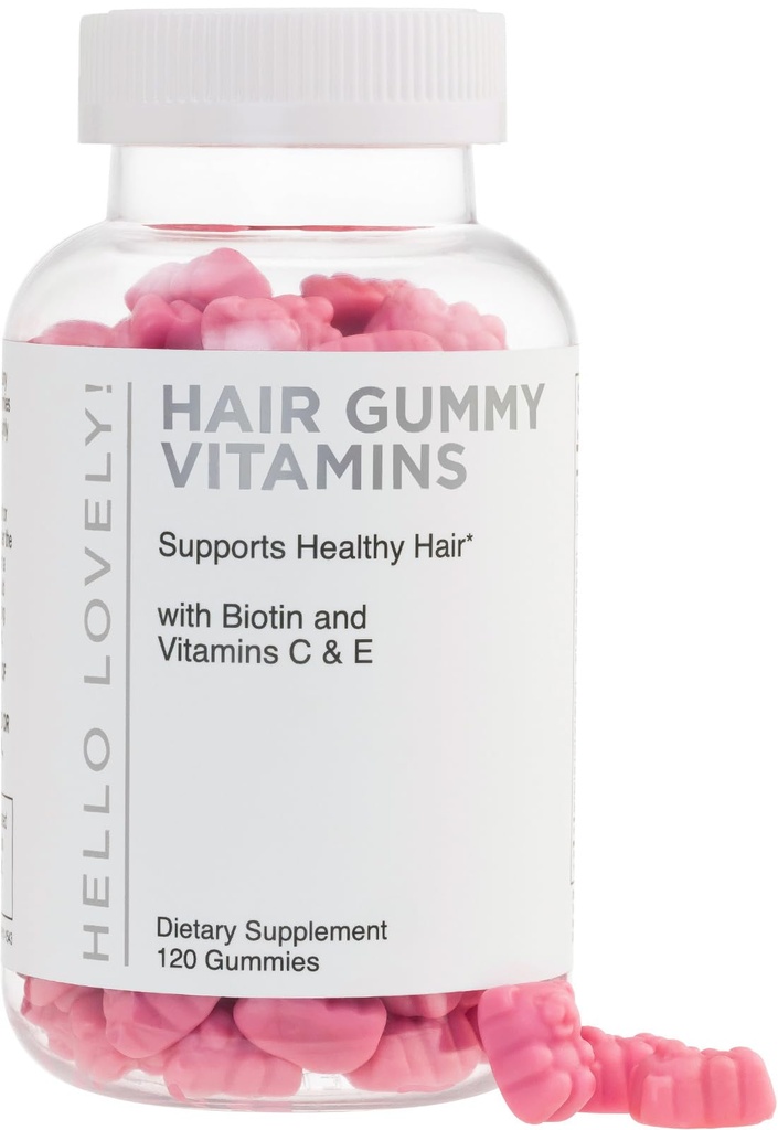 Vlasové vitamíny Gummies - Biotin 5000 mcg s vitaminem E, C & zinek, Růstové vitamíny pro ženy a muže - Silnější, krásné vlasy, kůže a nehty dodatek, Non- GMO & gluten- zdarma - 120 Gummy Medvědy