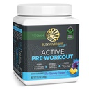 Sunwarrior Pre Workout Powder Energy Drink Vegan Plant- based Supplementary Pump, Hydrate, Focus, Endurance, & Silný stavitel Blue Raspberry Ananasové ochucené 30 Služební aktivní Prework
