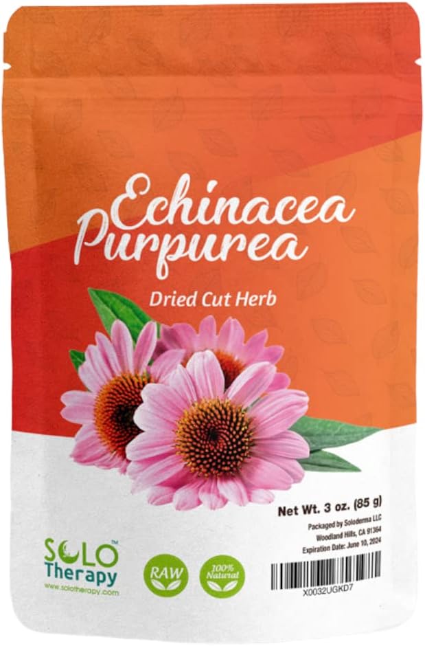 Echinacea Purpurea Herb 3 oz, Echinacea Purpurea Herb Tea, Sured Cut Herb, Resealable Bag, Premium Quality, 100% přírodní
