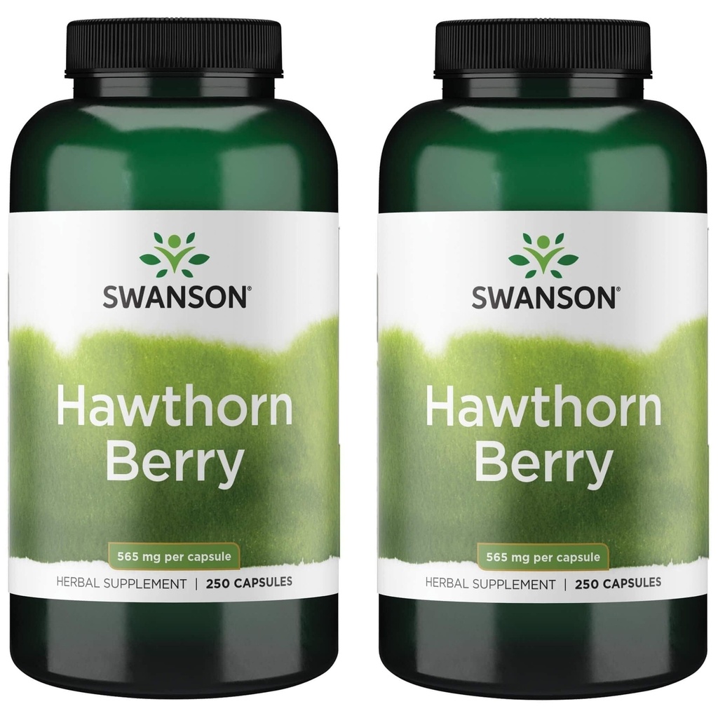 Swanson Hawthorn Berry Supplement- Antioxidant Flavonoidy (250 tobolek, 565 mg každé) 2 balení