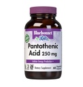 BlueBonnet Nutrition Pantothenic Acid 250 mg denní vitamin B5 doplněk pro celulární energii pro ženy a muže - Vegan, gluten- Free, Non- GMO - 60 Zeleninové kapsle
