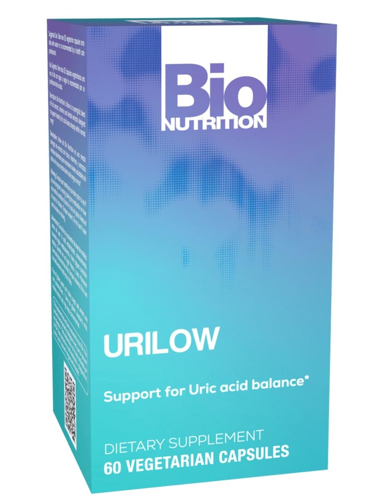 Bio Nutrition Urilow 60 Vegetariánské kapsle 124; Přírodní podpora pro močové zdraví 124; Podporuje zdravou rovnováhu kyseliny močové