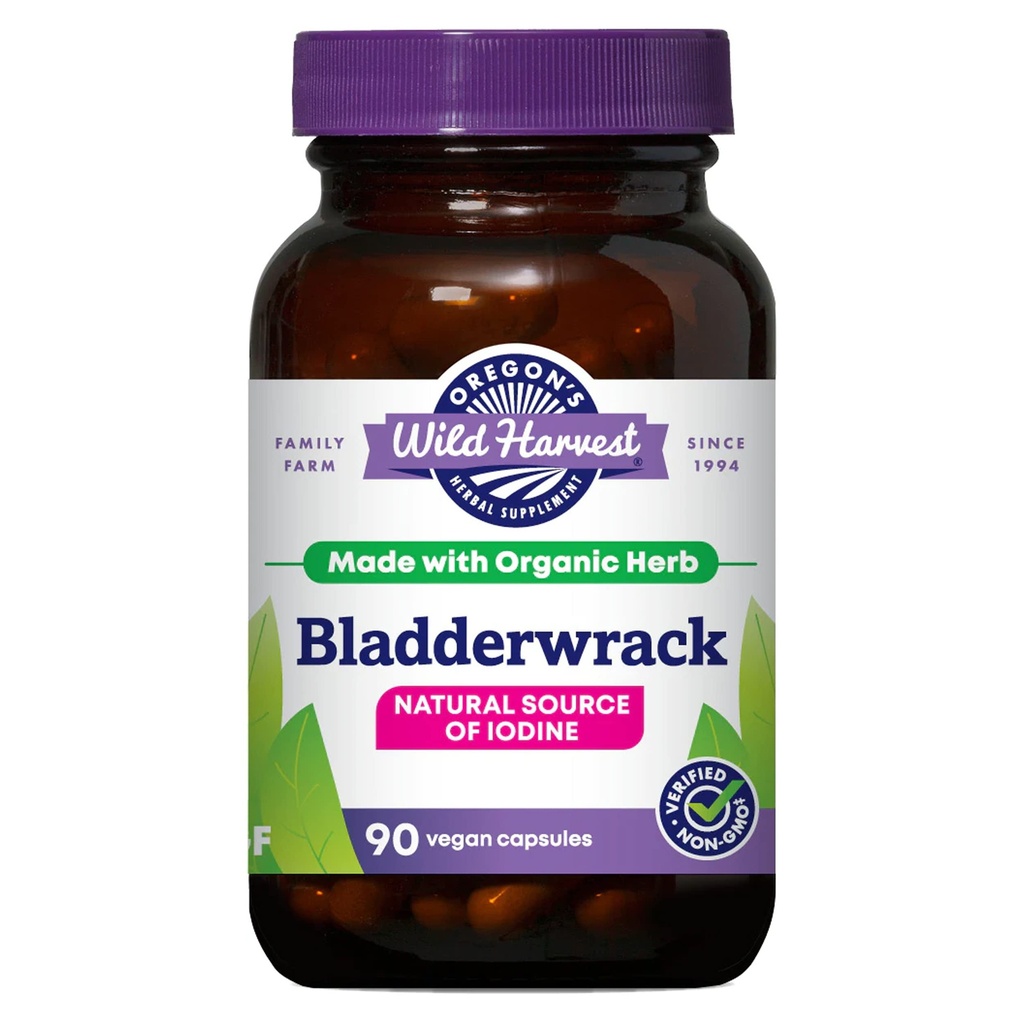 Oregon 's Wild Harvest Bladderwrack Organic Non- GMO pullulan (rostlinný) Veganské kapsle, 90 Počet
